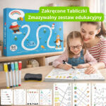 Zakręcone Tabliczki - niekończąca się nauka liter, cyfr i kształtów (64 karty logiczne)