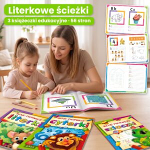 Literkowe ścieżki – zestaw 3 książeczek edukacyjnych: literki, cyferki, szlaczki