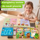 Kompletny zestaw do nauki pisania: 4 książeczki Czaropis z długopisem, 10 wkładami i nakładką, Zakręcone Tabliczki, Literkowe ścieżki, Nagrodlejki